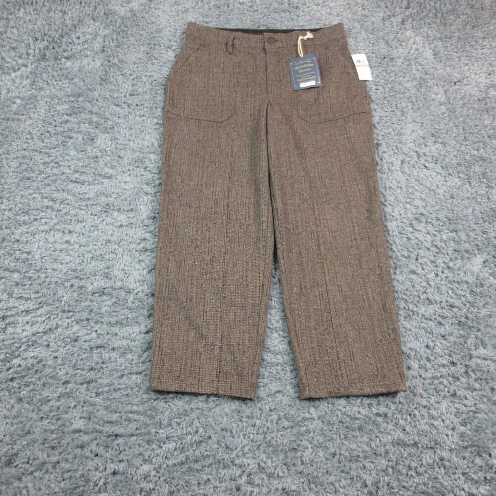 Democracy Pants Womens 12 Brown Ab Solution Skyrise Straight Tweed 34x27.5* NWT